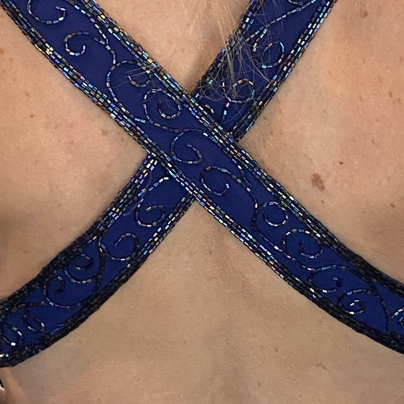 Andretti Donatello Mardi Gras or Prom Gown, Size Juniors Med or Wonens S, Blue - Picture 5 of 10